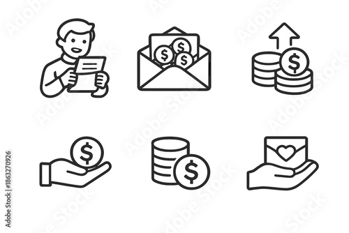Collection of finance and money icons