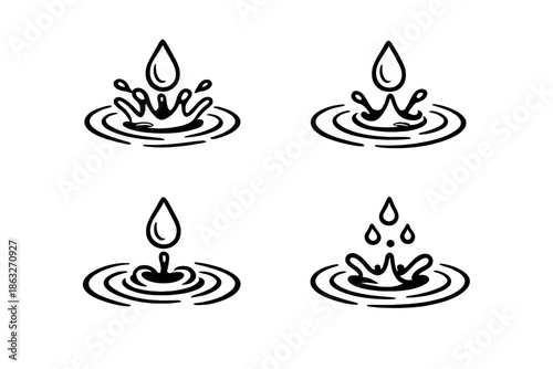 Water Drops and Splashes Icons