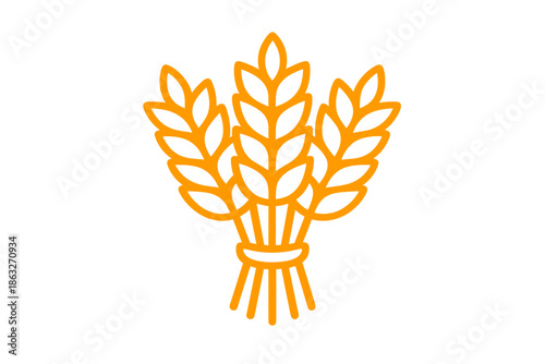 Wheat Sheaf Silhouette on Orange Gradient Background