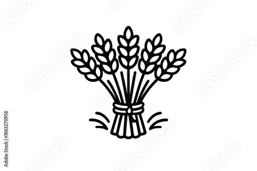 Wheat sheaf icon on grey background