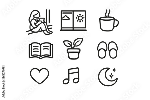 Cozy home comfort icons