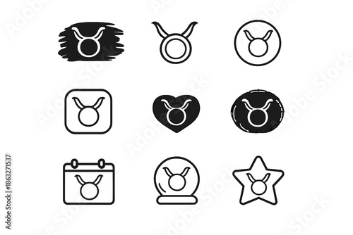 Taurus Zodiac Sign Icons