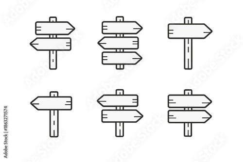 Collection of directional signpost icons