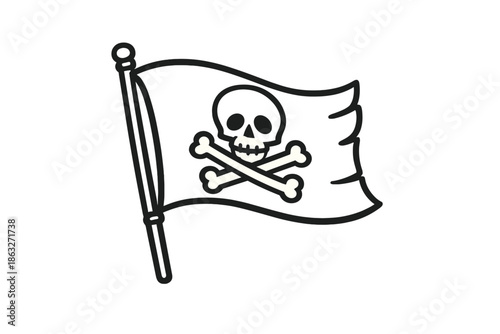 Pirate Flag with Skull and Crossbones