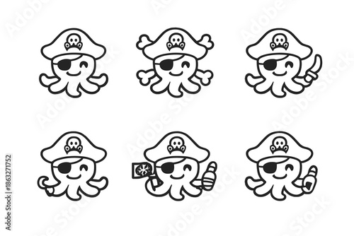 Cute Pirate Octopuses Collection