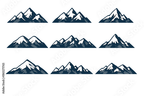 Collection of Snowy Mountain Peaks
