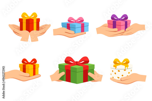 Hands Holding Gifts Radiating Light