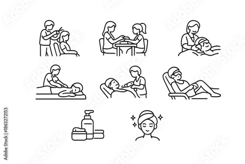 Spa and Beauty Service Icons Set