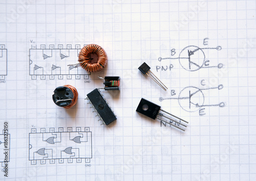 Tableau sur toile Electronic project concept