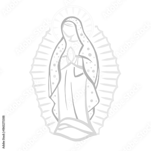 Virgen María iluminada.