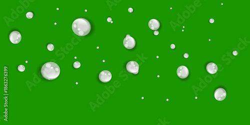 Fresh Green Background with Realistic Transparent Water Droplets Creating Clean Moisture and Condensation Look Minimal Natural Abstract Liquid Texture Vector