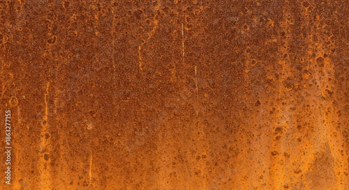 Deeply corroded steel plate showing heavy weathering effects. Rich, vibrant orange and brown rust textures detail years of outdoor exposure ,erosion ,detailed ,deterioration