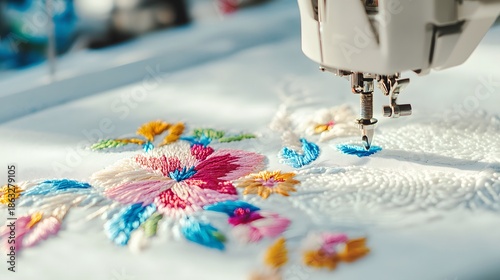 Professional sewing embroidery machine detail high resolution picture