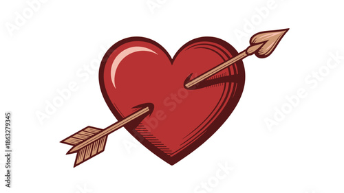 A heart pierced by an arrow, a timeless symbol of love.