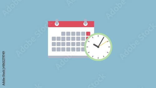 Calendar and clock symbolizing time management schedule