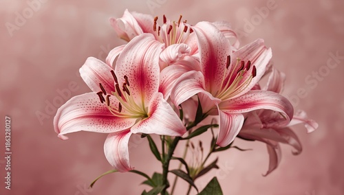 Flowers With Pink Petals and Green Stems in a Simple Setting