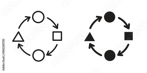 Adaptation icons Black symbol on transparent background. EPS10