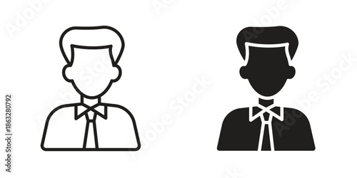 Admin icons Black symbol on transparent background. EPS10