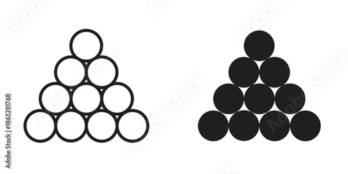 Ball pile icons Black symbol on transparent background. EPS10