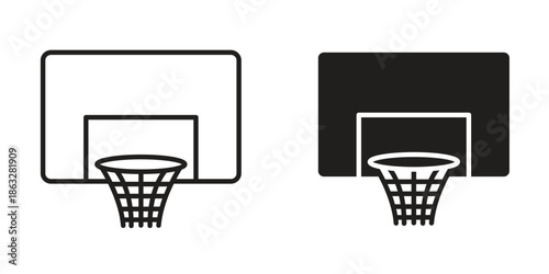 Basketball hoop icons Black symbol on transparent background. EPS10
