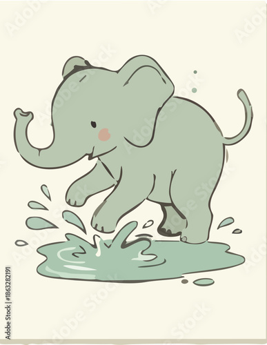 elephant splashing