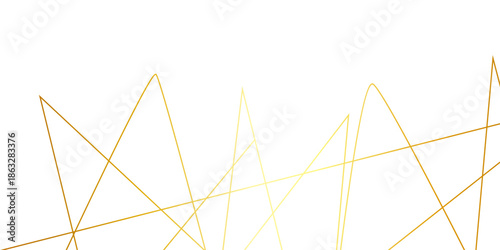Abstract luxury geometric line texture on white background with intersecting thin gold and bronze strokes, minimalist chaotic stripe pattern for modern premium vector design