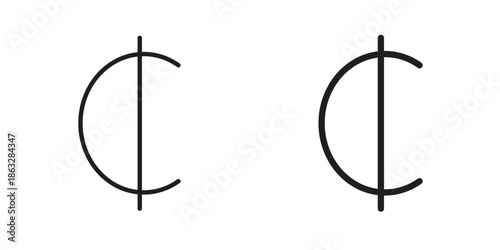 Cedi signs Black symbol on transparent background. EPS10