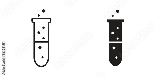 Chemical Tube icons Black symbol on transparent background. EPS10