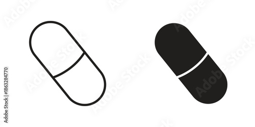 Capsules icons Black symbol on transparent background. EPS10