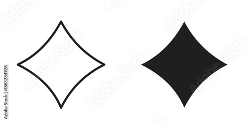 Card-diamond icons Black symbol on transparent background. EPS10