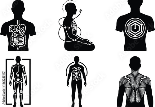 Biohacking Neural & Longevity Icons Bundle � Mind Body Balance, Mobility Augmentation, Modular Stack, Muscle Recovery
