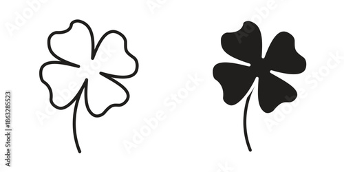Clover icons Black symbol on transparent background. EPS10