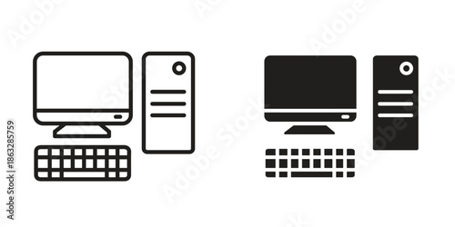 Computer icons Black symbol on transparent background. EPS10