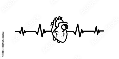 Simple human heart vector icon illustration.