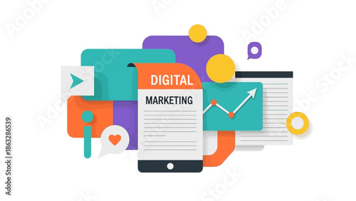Digital Marketing Strategy and Online Advertising Concept