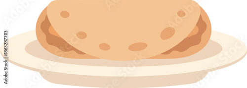 Ramadan Iftar Flatbread Vector Clipart for Islamic Food and Festive Meal Design