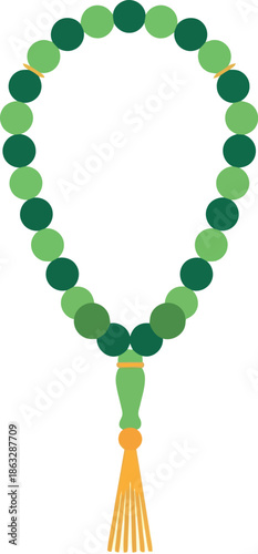 Islamic Prayer Beads Tasbih Vector Clipart for Ramadan and Eid Mubarak Designs