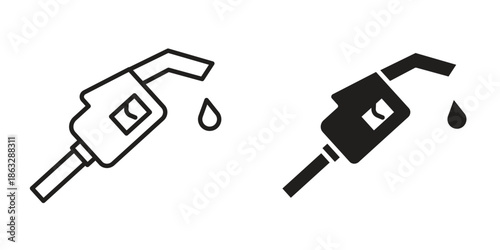 Fuel icons Black symbol on transparent background. EPS10