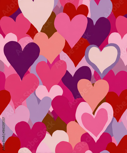 Colorful Heart Pattern Background – Generative AI