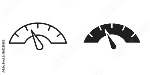 Gauge icons Black symbol on transparent background. EPS10