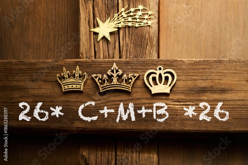 Bild auf Leinwand Epiphany blessing with c m b chalk mark