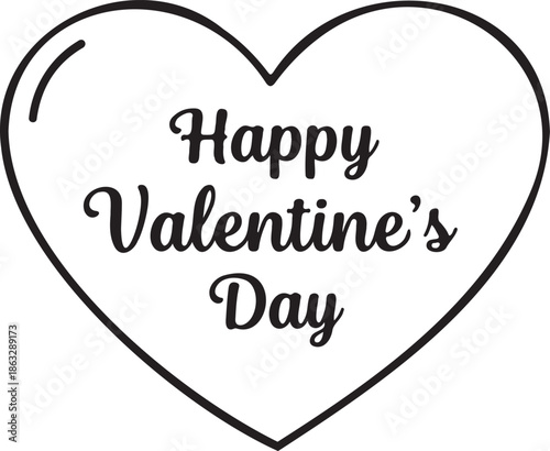 Happy Valentines Day Heart Greeting Card Design Element