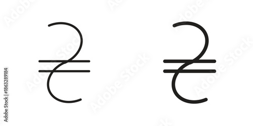 Hryvnia icons Black symbol on transparent background. EPS10