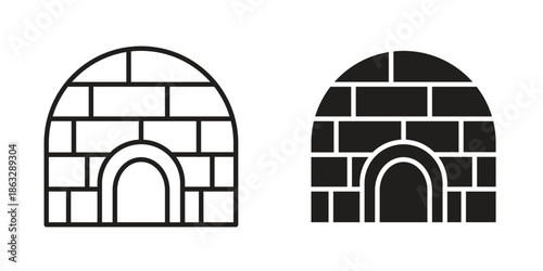 Igloo icons Black symbol on transparent background. EPS10