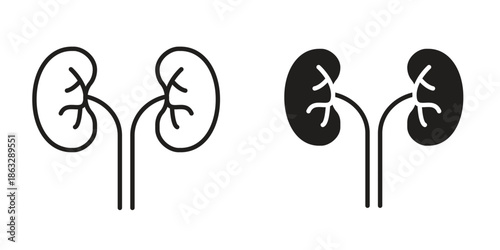 Kidneys icons Black symbol on transparent background. EPS10