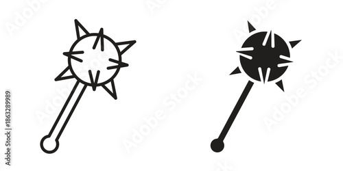 Mace icons Black symbol on transparent background. EPS10
