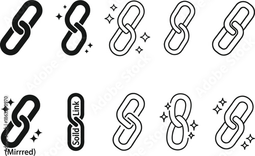 Collection of Chain Links Icons in Various Styles and Designs