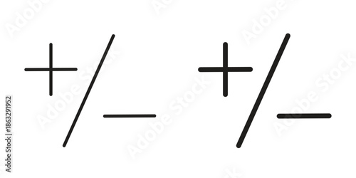 Plus minus icons Black symbol on transparent background. EPS10
