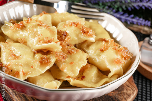 Dumplings with potato and cheese filling.