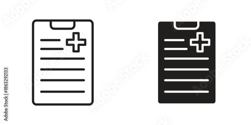Prescription icons Black symbol on transparent background. EPS10